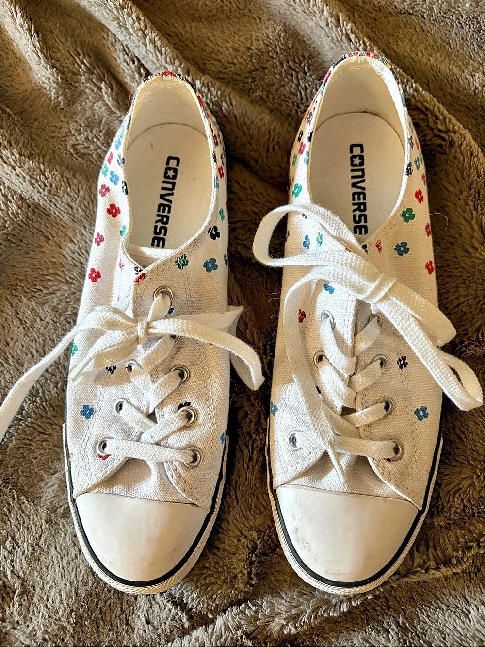 Converse Floral Sneakers in White & Multicolor